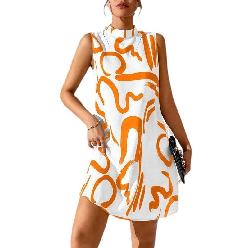 Damen Minimalistisches Cocktailkleid mit modernem grafischen Muster R&B