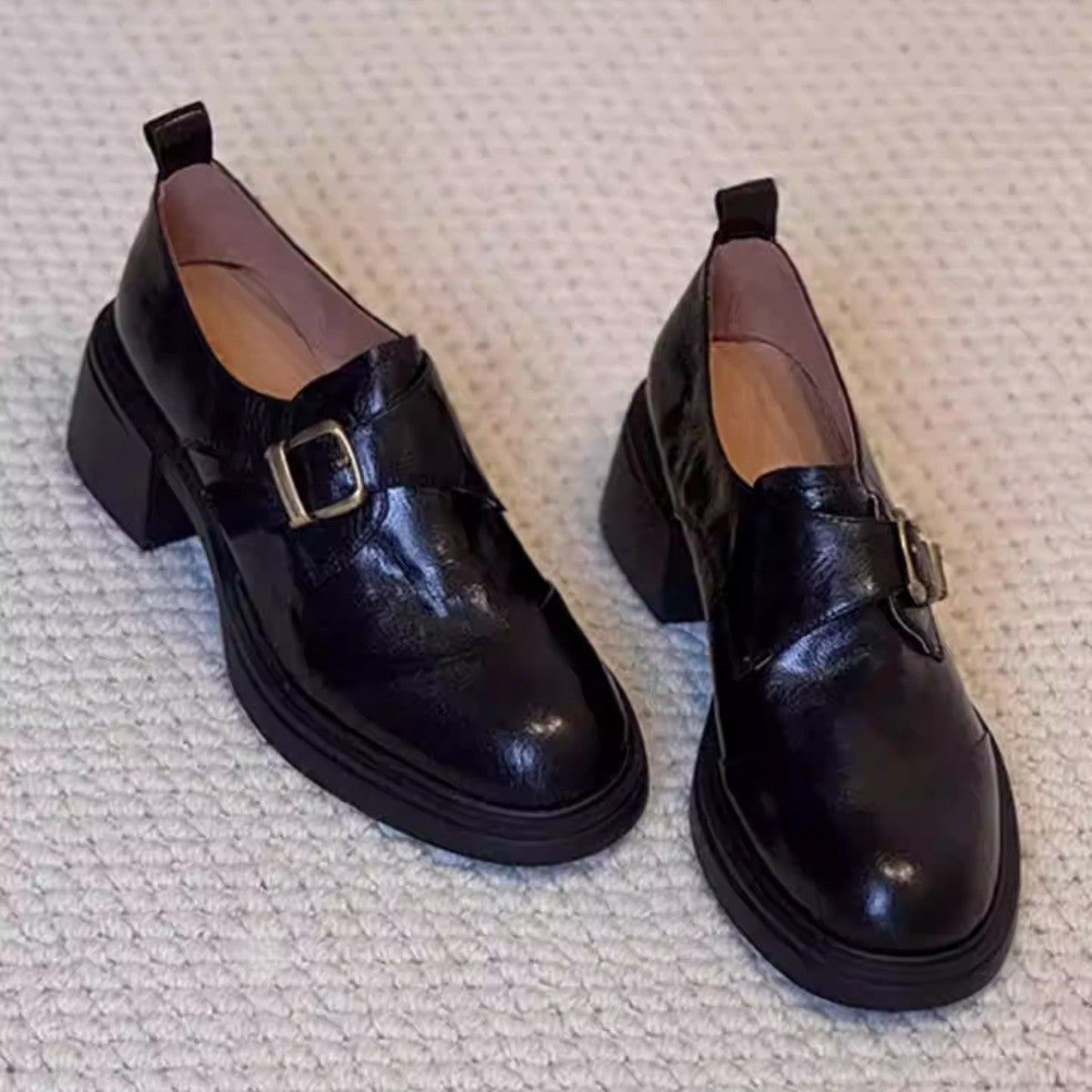 Damen elegante Mokassins mit modischem Schnallenakzent R&B
