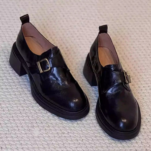 Damen elegante Mokassins mit modischem Schnallenakzent R&B
