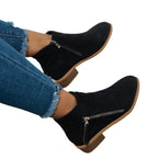 Damen Modische Stiefeletten mit seitlichem Reißverschluss und eleganter Perlenapplikation R&B