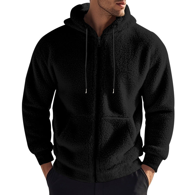 Herren kuschelige Fleecejacke mit Kapuze R&B