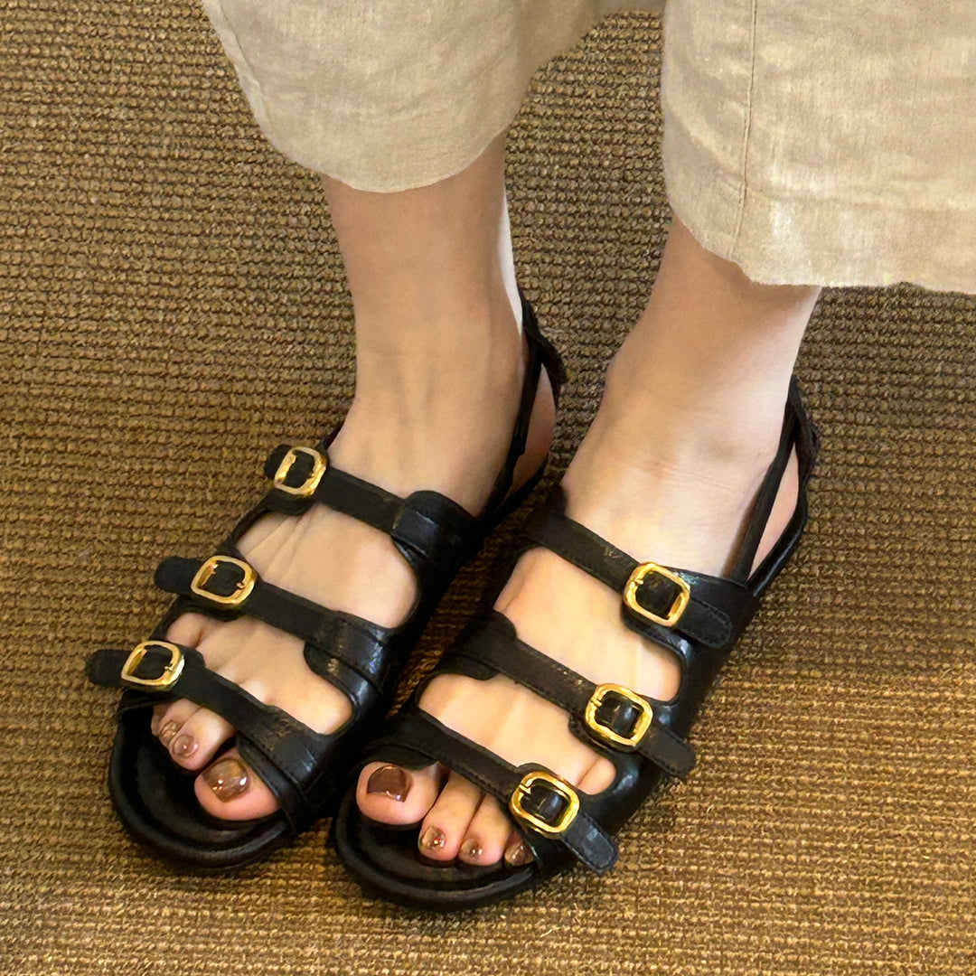 Damen Sandalen mit verstellbarem Riemchen-Design und komfortablem Fußbett R&B