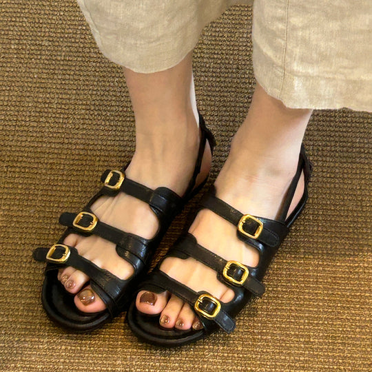 Damen Sandalen mit verstellbarem Riemchen-Design und komfortablem Fußbett R&B