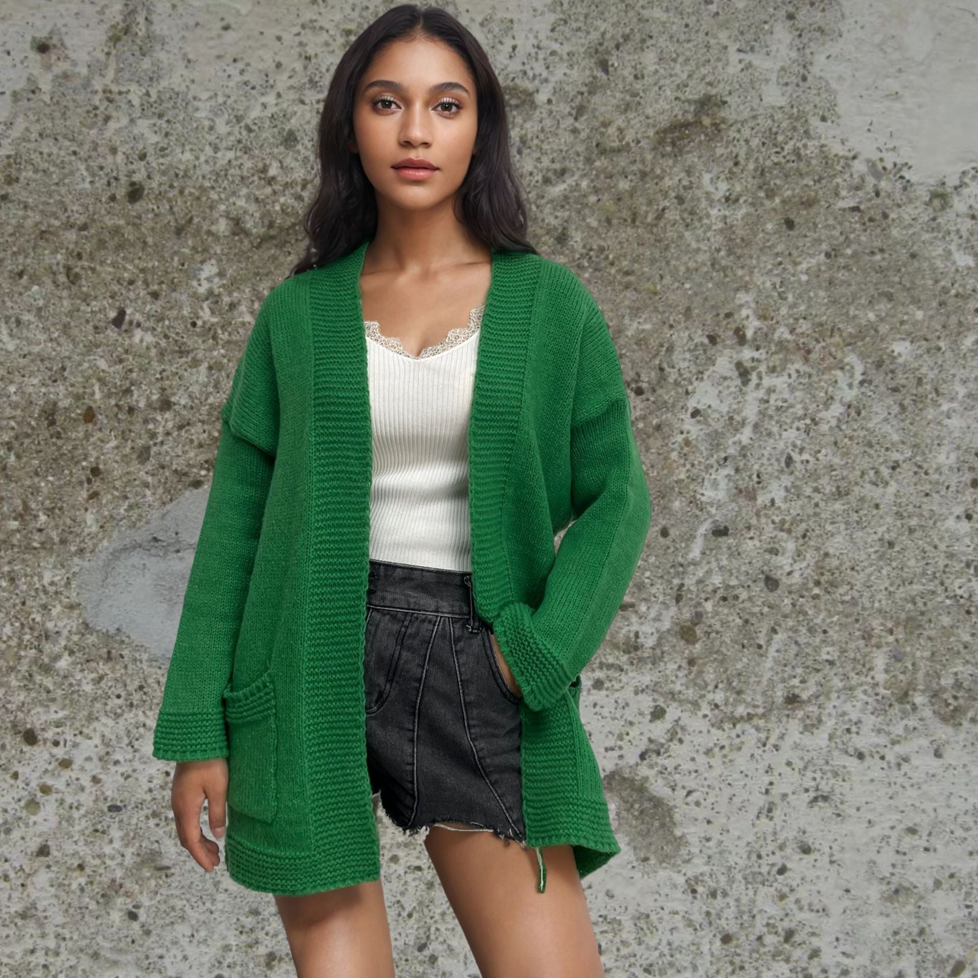 Damen strickjacke im lässigen Oversized-Stil R&B