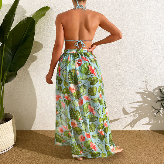 Damen Bikini-Set mit floralem Maxi-Rock R&B