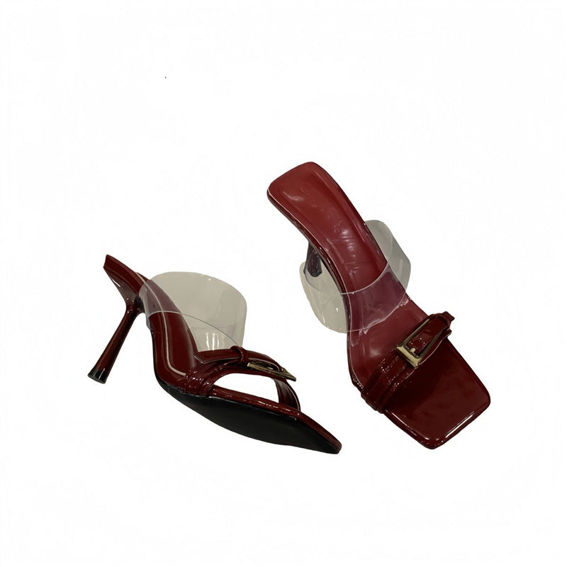 Damen elegante transparente High Heel Sandalen R&B