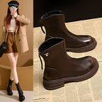 Damen Elegante und bequeme Stiefeletten aus hochwertigem Kunstleder mit seitlichem Reißverschluss R&B
