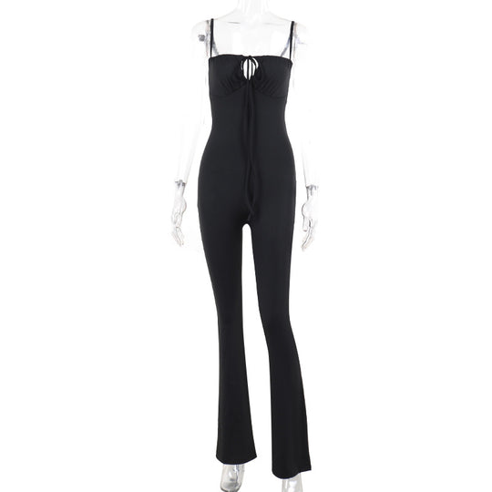 Damen Figurbetonter Jumpsuit mit raffinierter Schnürung R&B