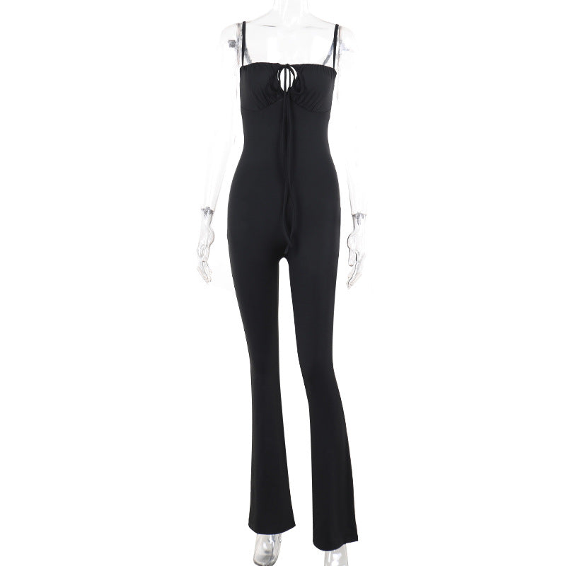 Damen Figurbetonter Jumpsuit mit raffinierter Schnürung R&B