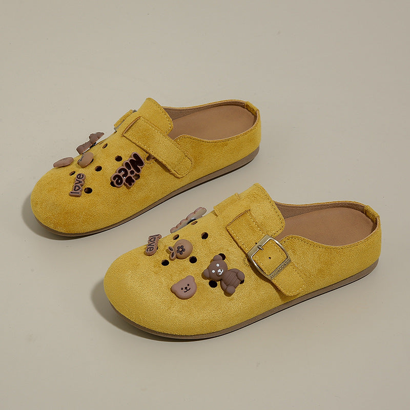Damen Clogs mit niedlichem Tiermotiv und verstellbarem Riemen R&B