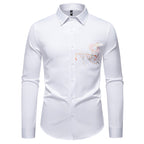 Herren Langarmhemden mit einzigartigem Stickdesign R&B
