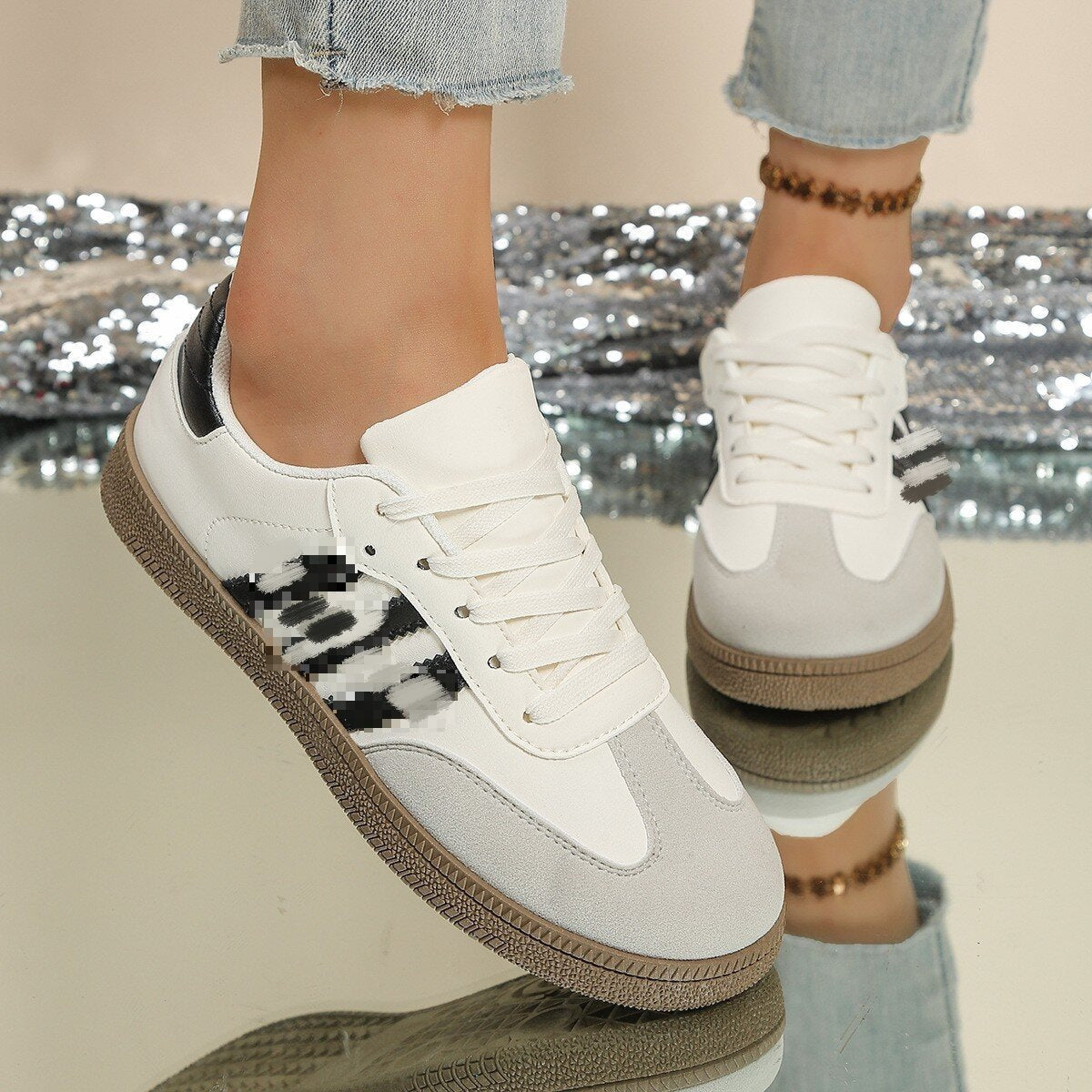 Damen Sportliche Sneakers mit trendigem Animal-Design R&B