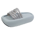 Damen modische Clogs mit eleganter Glitzerapplikation und bequemer Sohle R&B