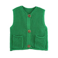 Damen Strickweste mit Knopfdetails und praktischen Taschen R&B