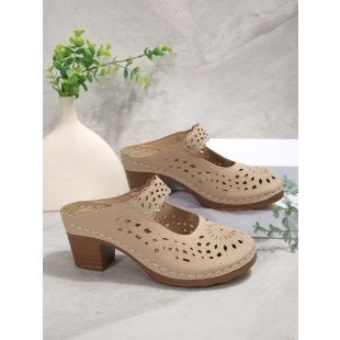 Damen Komfortable Plateausandalen mit offenem Zehenbereich und dekorativem Schnitt R&B