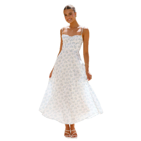 Damen Maxikleid mit zarten Blumenmuster R&B
