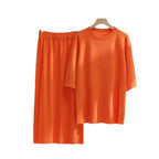 Damen stilvolles Strickset mit lässigem Schnitt und seitlichem Schlitz R&B