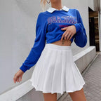Damen Plissierter Minirock mit hohem Taillenbund R&B