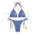 Damen Triangel-Bikini mit verstellbaren BindR&Bändern und floralem Design R&B