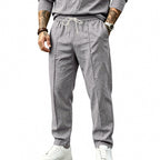 Herren nan tapered Freizeit-Chinohose mit elastischem Tunnelzugbund, dekorativer Bügelfalte und seitlichen Eingrifftaschen R&B