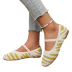 Damen Bequeme Ballerinas mit elastischer Riemchenverbindung und modischem ZR&Bra-Design R&B
