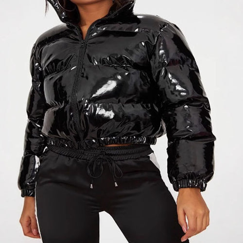 Damen Glänzende Kurzdaunenjacke R&B