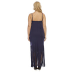Damen Maxikleid mit fransigem Design R&B
