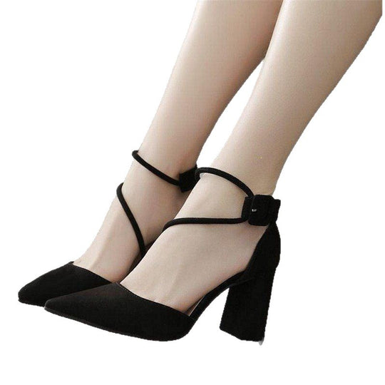 Damen elegante Ankle-High Pumps mit verstellbarem Riemchen R&B