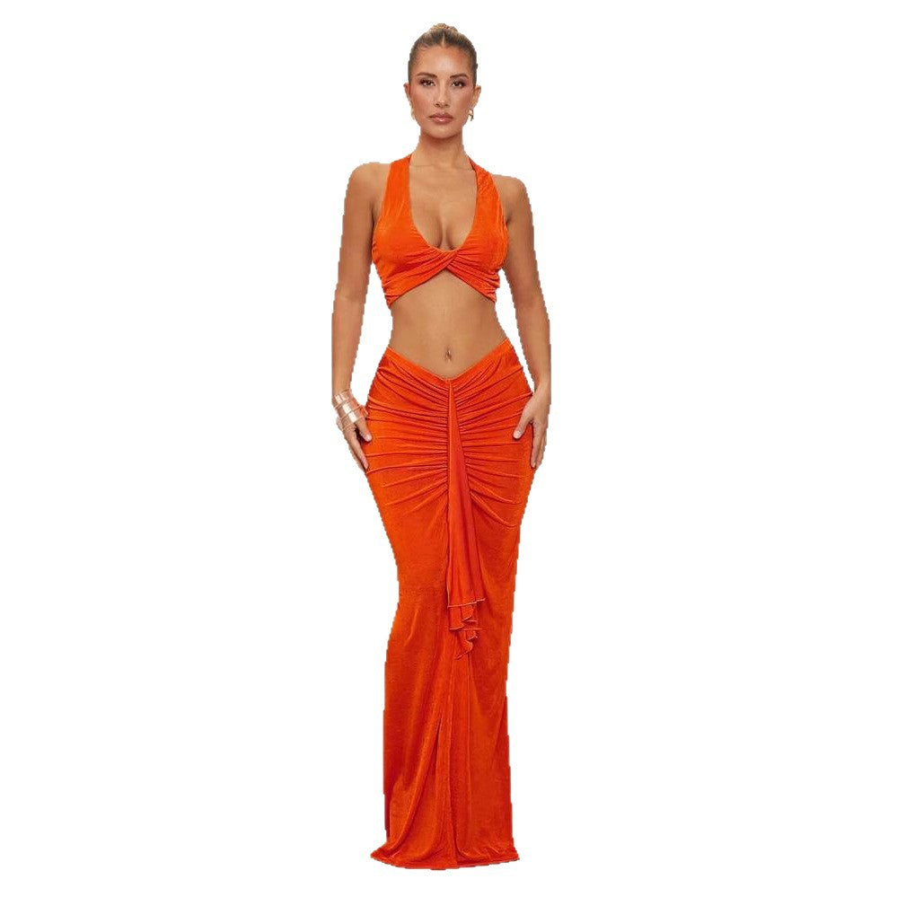 Damen elegantes Bodysuit mit Kreuz-Trageoption und seitlichem Schnitt R&B
