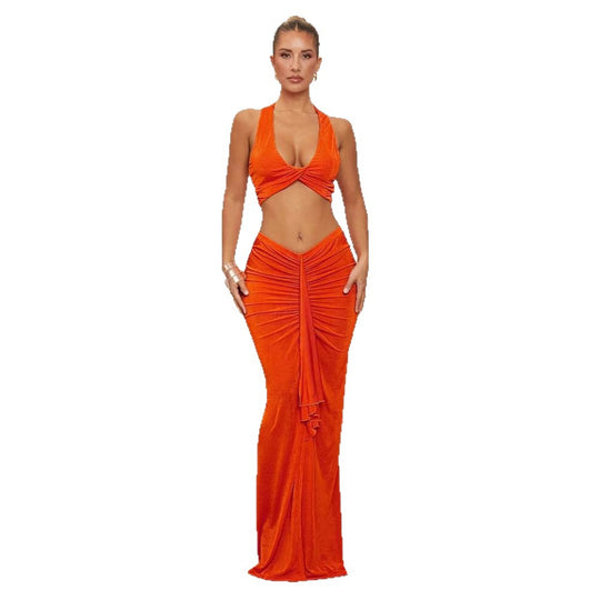Damen elegantes Bodysuit mit Kreuz-Trageoption und seitlichem Schnitt R&B