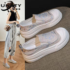 Damen Slip-On Sneakers mit elastischem Obermaterial und dämpfender Sohle