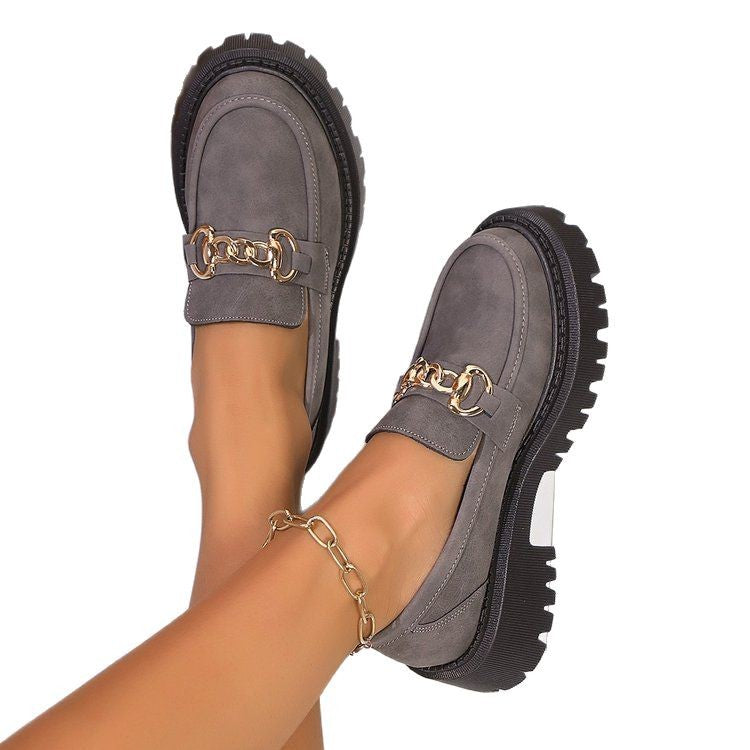 Damen moderne Loafer mit dekorativem Ketten-Detail R&B