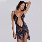 Damen Minikleid mit raffiniertem Rüschendetail und tiefem Ausschnitt R&B
