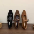 Damen Ballerinas mit modischer Schnallenapplikation und elegantem Spitzendesign R&B