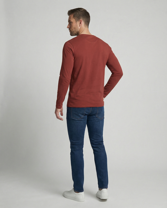 Herren Langarm T-Shirt mit modernem Paris-Druck und elastischem Saum R&B