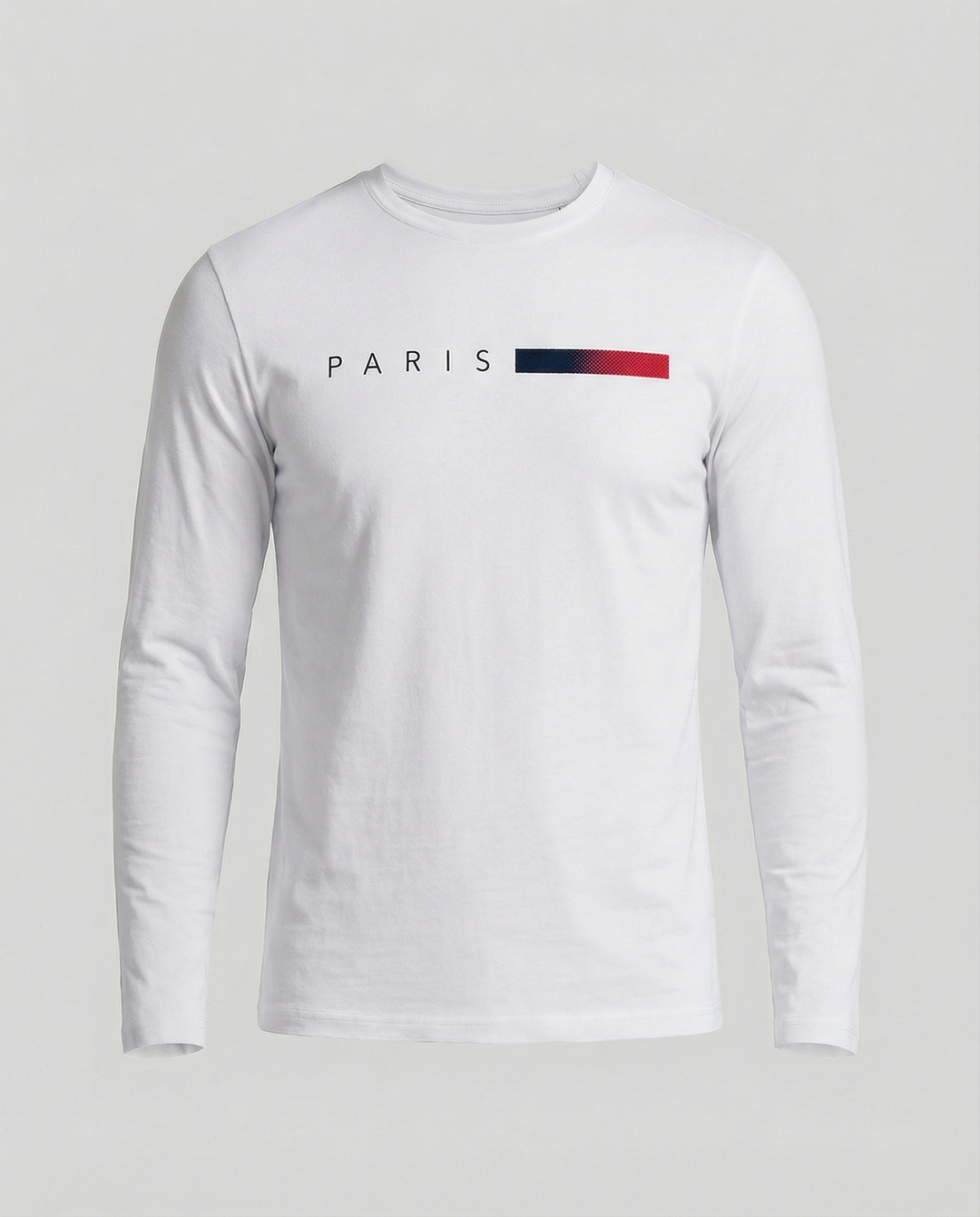 Herren Langarm T-Shirt mit modernem Paris-Druck und elastischem Saum R&B