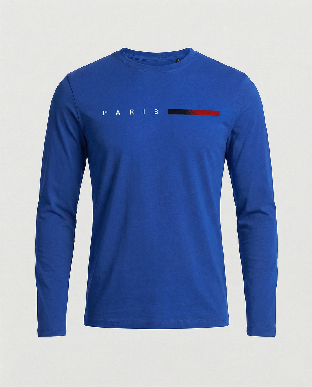 Herren Langarm T-Shirt mit modernem Paris-Druck und elastischem Saum R&B