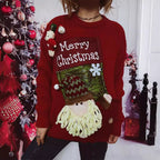 Damen Weihnachts-Pullover mit festlichem Design und 3D-Applikationen R&B