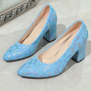 Damen Elegante Pumps mit strukturiertem Obermaterial und Blockabsatz R&B