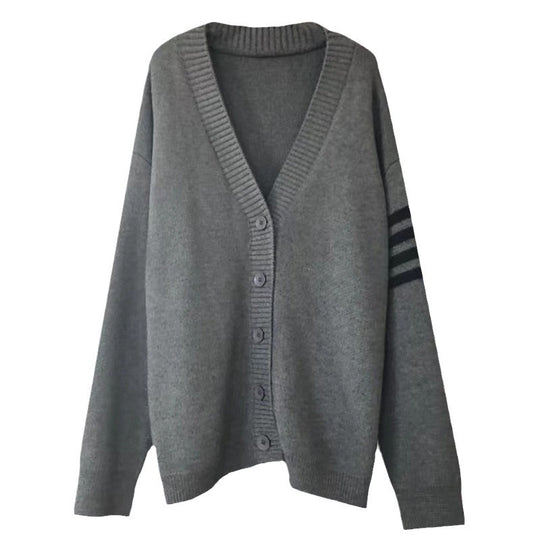 Damen Modischer Strickcardigan mit komfortablem Schnitt und kontrastierenden Details R&B