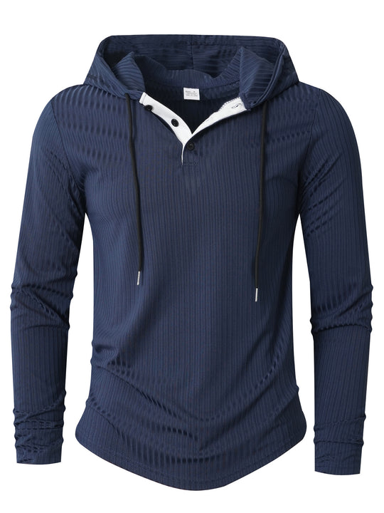 Herren Sportlicher Langarm-Hoodie mit strukturierter Oberfläche R&B