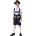 Unisex nan festliche Kinderhose mit verstellbaren Hosenträgern und Ziergürtel R&B