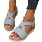 Damen Wedge-Sandalen mit geflochtenem Riemedesign R&B