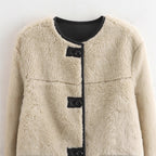 Damen Kuscheljacke mit hochwertigem Kunstfell und praktischen Taschen R&B