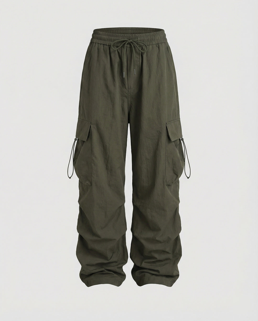 Utilitaristische Cargohose mit hoher Taille großen Klapptaschen und verstellbarem Saum R&B
