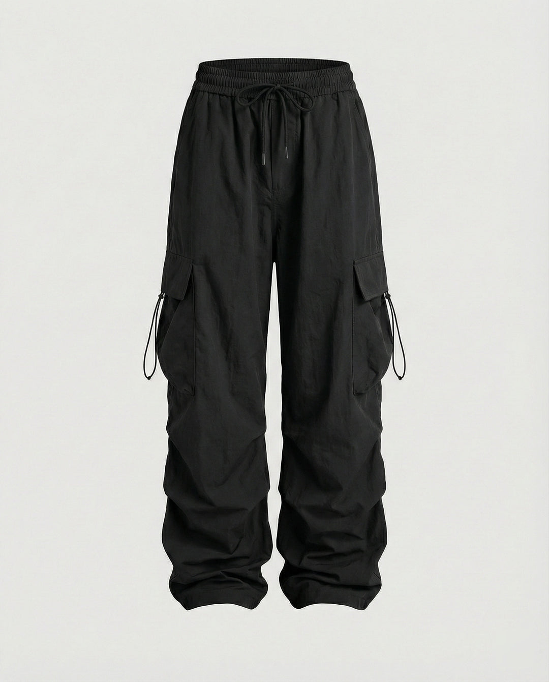 Utilitaristische Cargohose mit hoher Taille großen Klapptaschen und verstellbarem Saum R&B