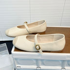 Damen elegante Ballerinas mit dekorativem Riemen und edler Schnallenverzierung R&B