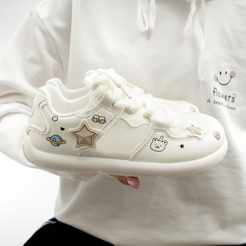 Damen Sneakers mit verspieltem Cartoon-Design und atmungsaktiver Oberfläche R&B