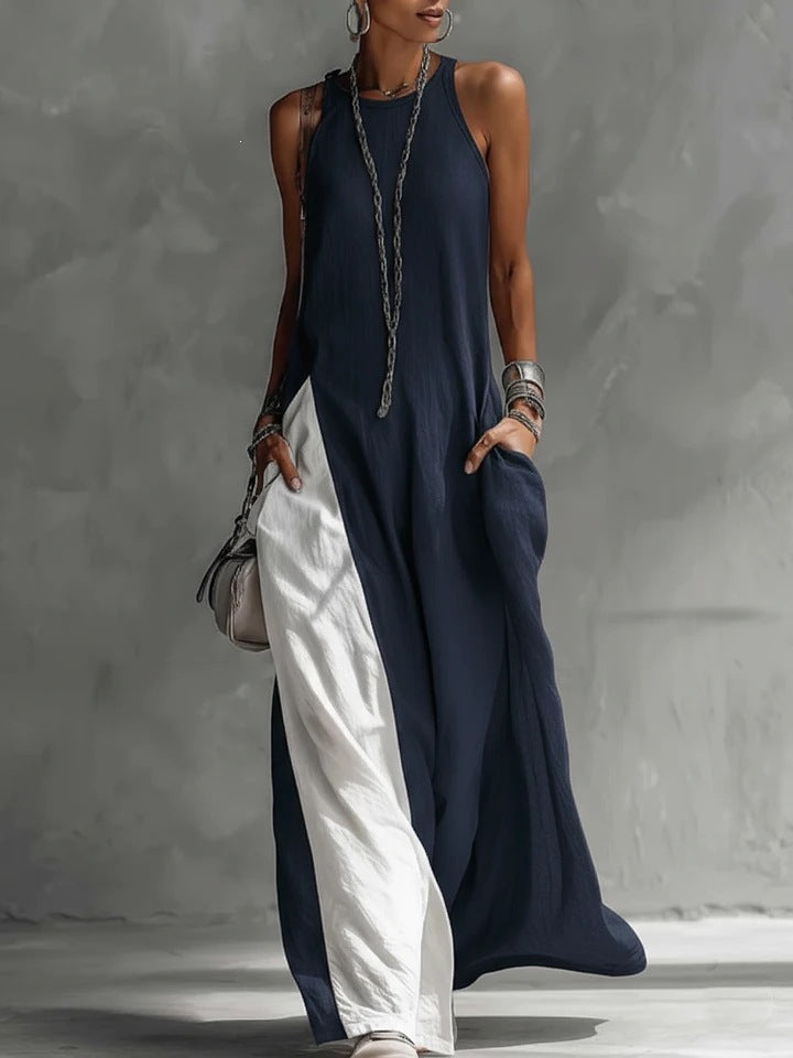 Damen Lässiges Maxikleid mit asymmetrischem Schnitt und tiefem Rückenausschnitt R&B