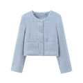 Damen Kurz Geschnittene Designer-Jacke mit Strukturiertem Stoff R&B
